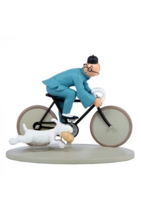 TINTIN BLUE LOTUS BICYCLE RESIN FIGURINE