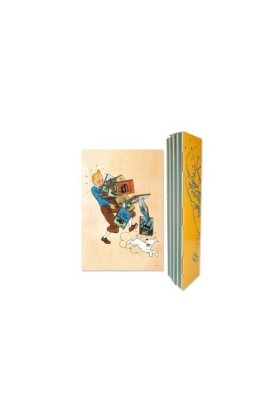 TENTEN - 1944 PROMOTIONAL POSTER TINTIN CARRYING ALBUMS