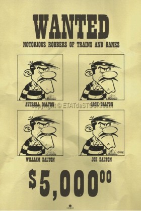 LES DALTONS WANTED 40X60