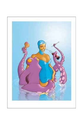 Vatine - La Pin up et le poulpe 30X40