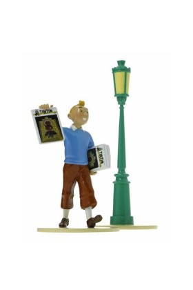 TINTIN LISEZ TINTIN & STREET LAMP LEAD FIGURINE