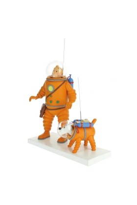 TINTIN & SNOWY MOON RESIN STATUE